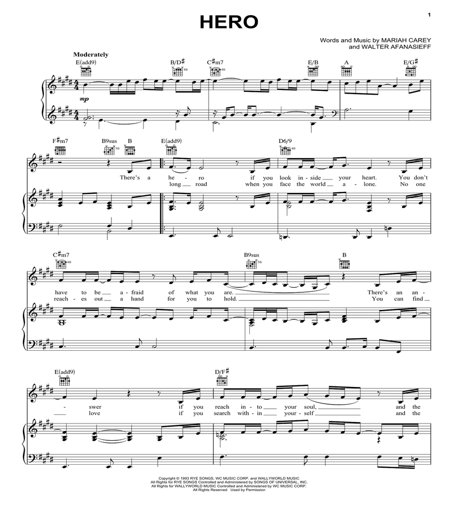 Hero Acoustic Guitar scores gallery preview page 1