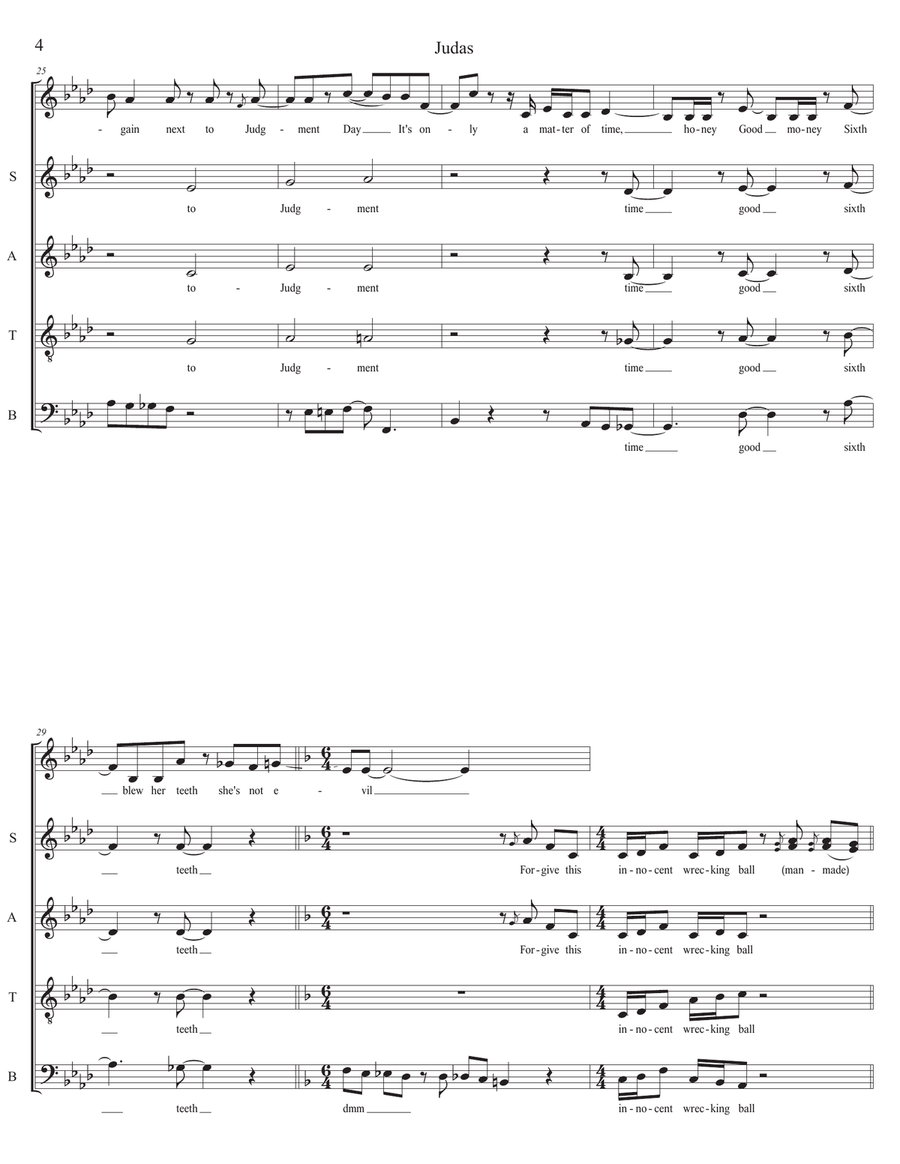 Judas Judas 4-Part scores gallery preview page 4