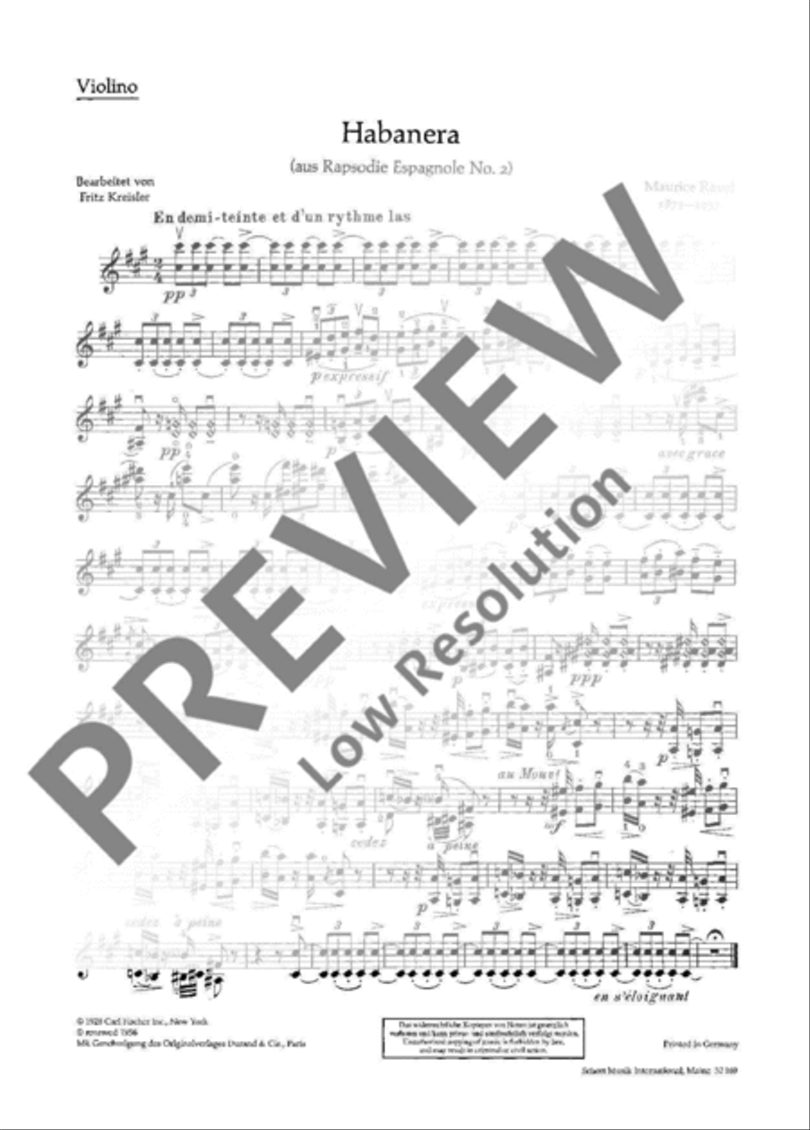 Habañera Habañera Violin Solo scores gallery preview page 4