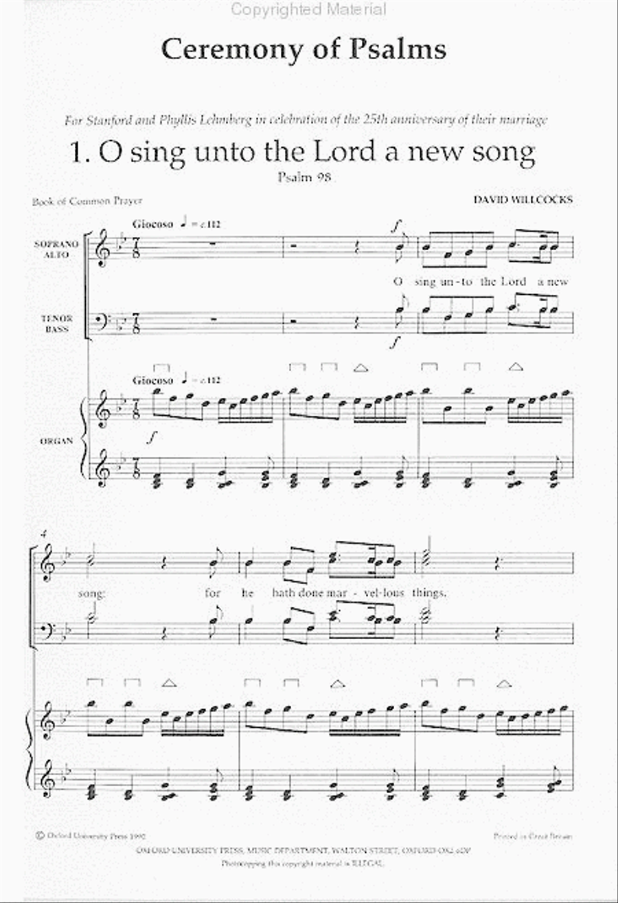 A Ceremony of Psalms 4-Part scores gallery preview page 2
