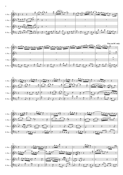 Duet from Cantata Number BWW 140.6 transribed for Recorder Quartet image number null