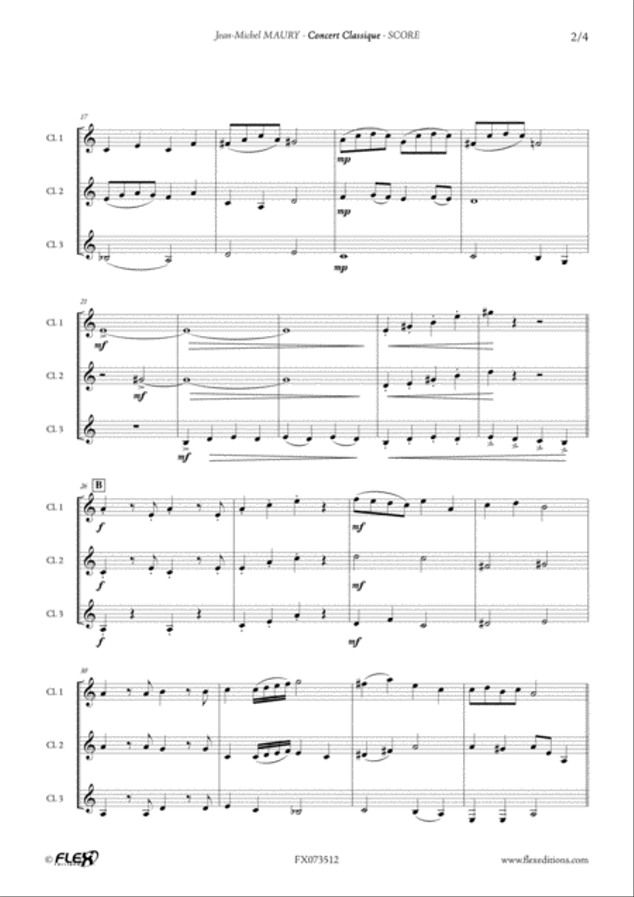 Concert Classique B-Flat Clarinet scores gallery preview page 3