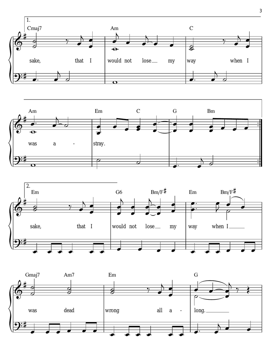Dead Wrong Easy Piano scores gallery preview page 3
