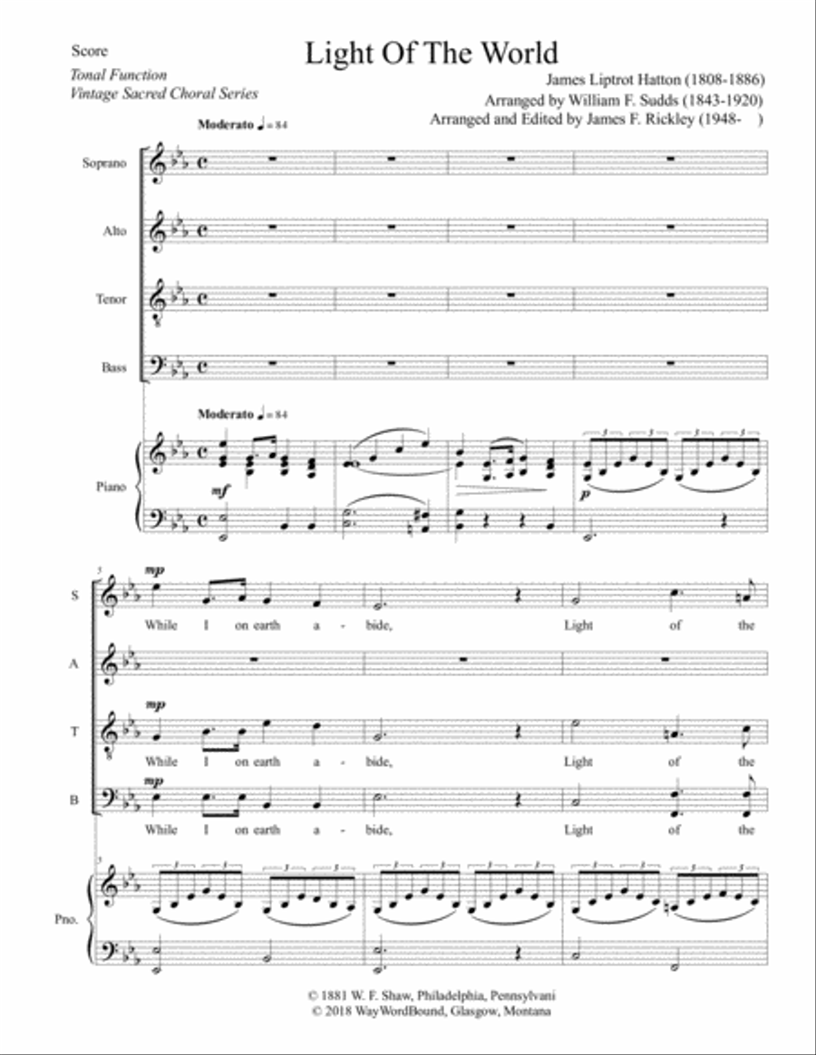 Light Of The World 4-Part scores gallery preview page 1