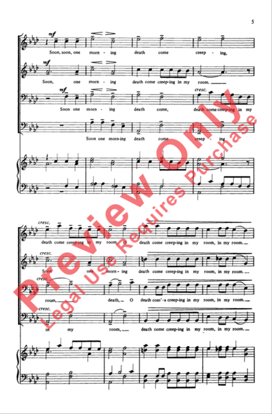 Somebody's Calling My Name Men's Choir scores gallery preview page 4