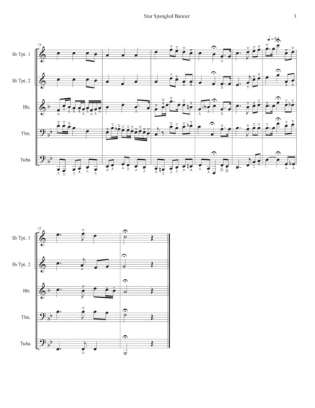 Star Spangled Banner - brass quintet image number null