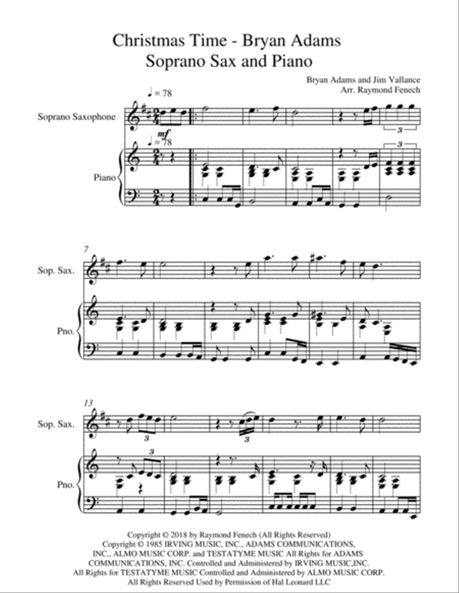 Christmas Time Soprano Saxophone scores gallery preview page 5