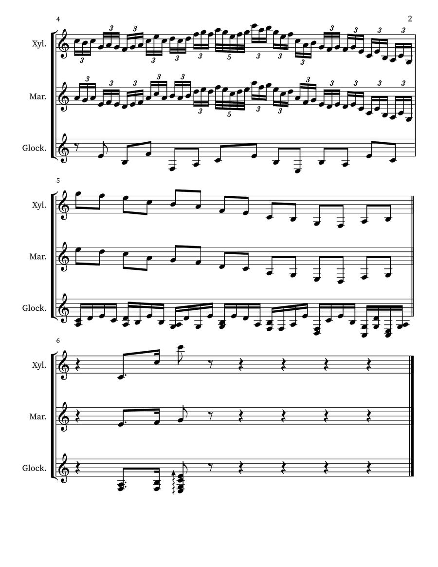 Z 228 for xylophone, marimba, glockenspiel Glockenspiel scores gallery preview page 2