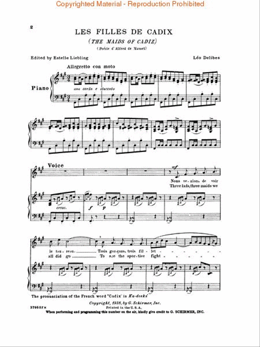 Les filles de Cadix (The Maids of Cadiz) Voice scores gallery preview page 2