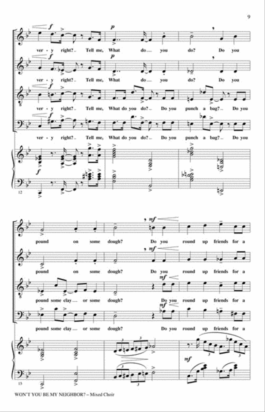 Won't You Be My Neighbor? Mixed Choir scores gallery preview page 3