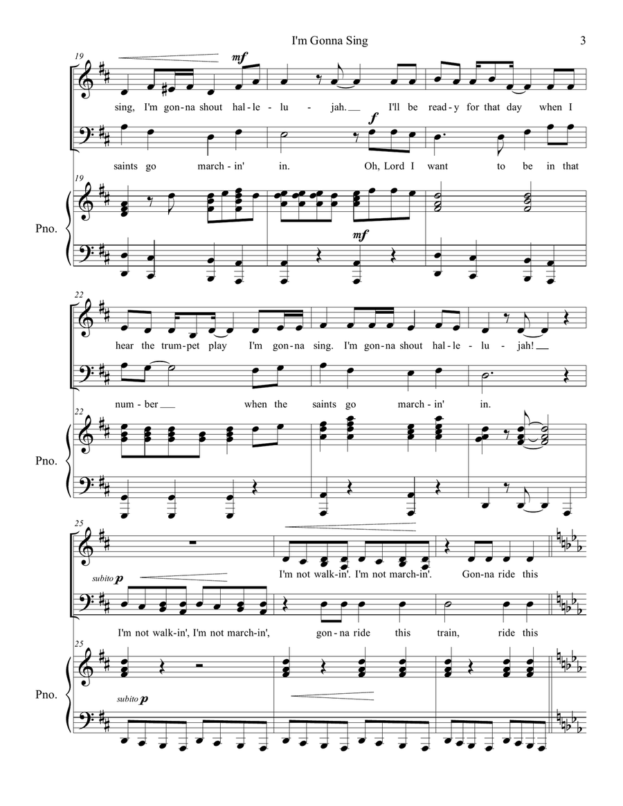 I'm Gonna Sing! (SATB) I'm Gonna Sing! (SATB) 4-Part scores gallery preview page 3