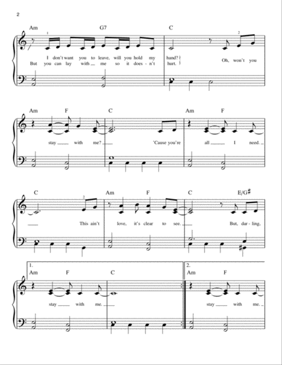 Stay With Me Easy Piano scores gallery preview page 2