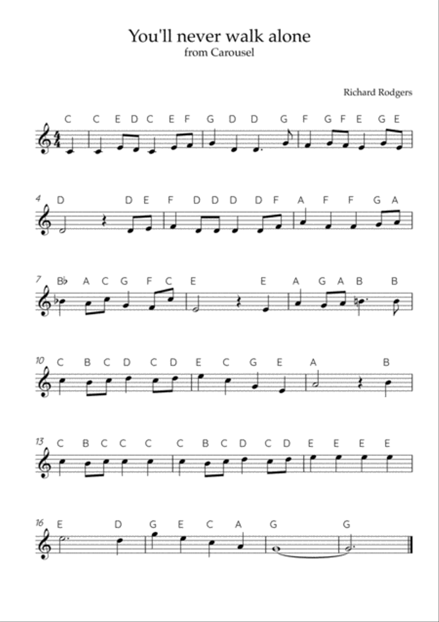You'll Never Walk Alone School and Community scores gallery preview page 1