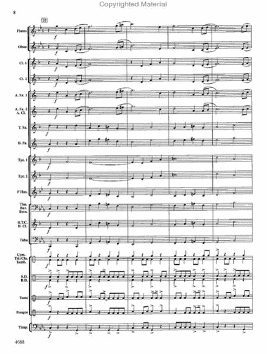 Tribal Drums Tribal Drums Concert Band scores gallery preview page 8