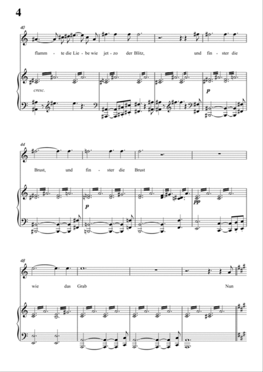 Schubert-Die junge nonne in A minor,for Vocal and Piano Voice scores gallery preview page 5