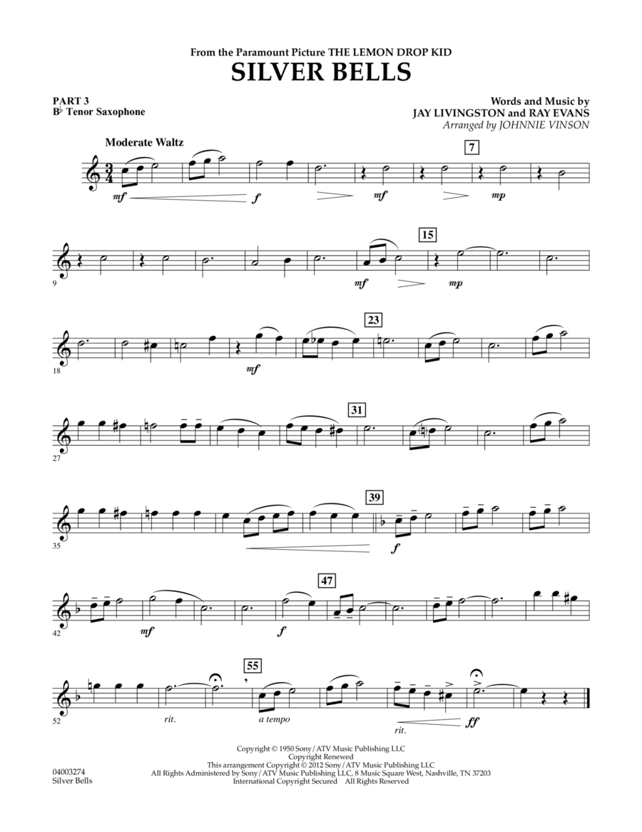 Silver Bells - Pt.3 - Bb Tenor Saxophone