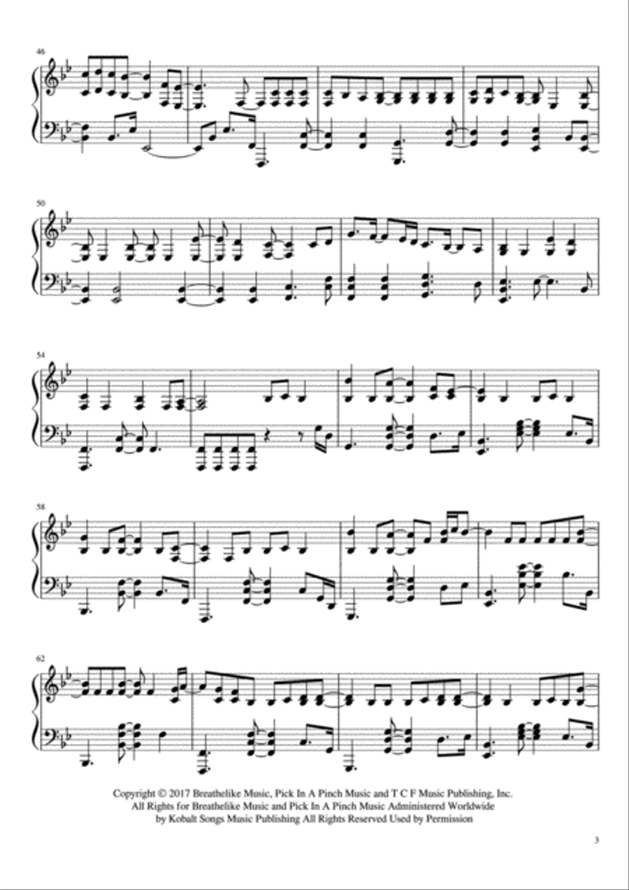 Rewrite The Stars Easy Piano scores gallery preview page 3