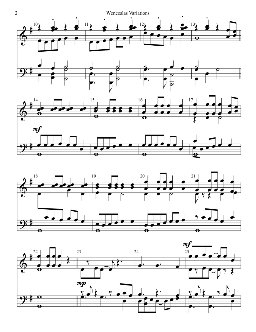 Wenceslas Variations Handbell Choir scores gallery preview page 2