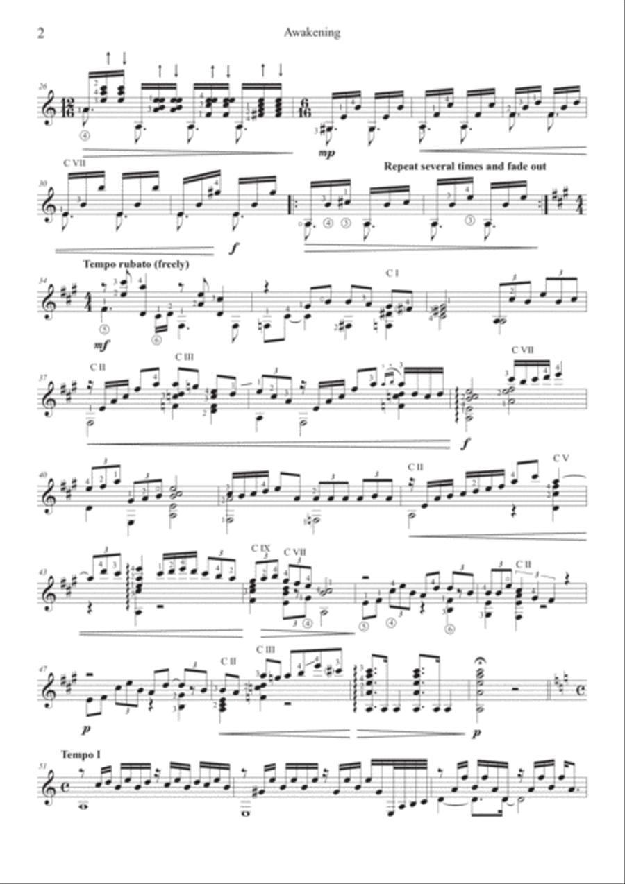 Awakening Guitar Solo scores gallery preview page 2
