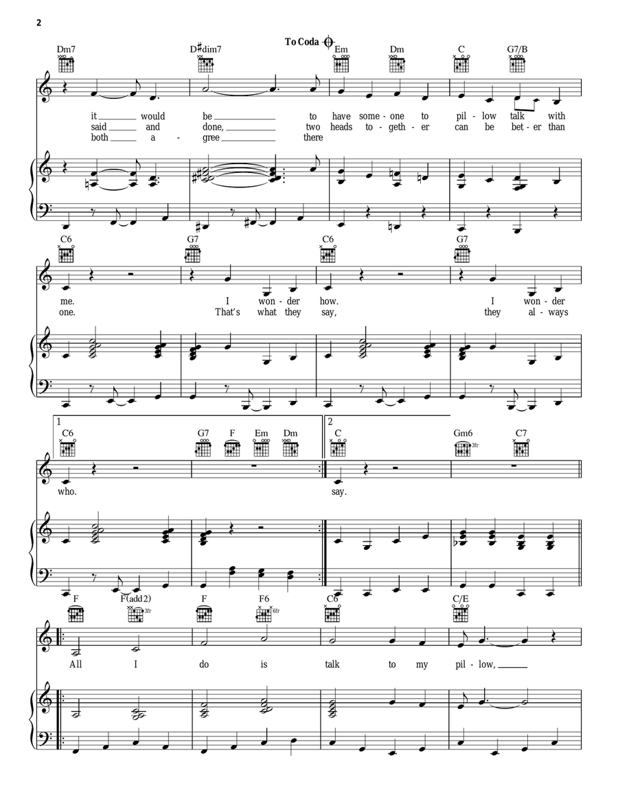 Pillow Talk Pillow Talk Piano, Vocal, Guitar scores gallery preview page 2