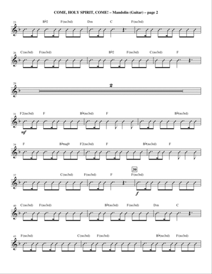 Come, Holy Spirit, Come! - Guitar/Mandolin Choir scores gallery preview page 2