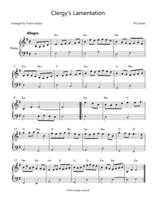 Clergy's Lamentation - Easy Piano Chord Symbols