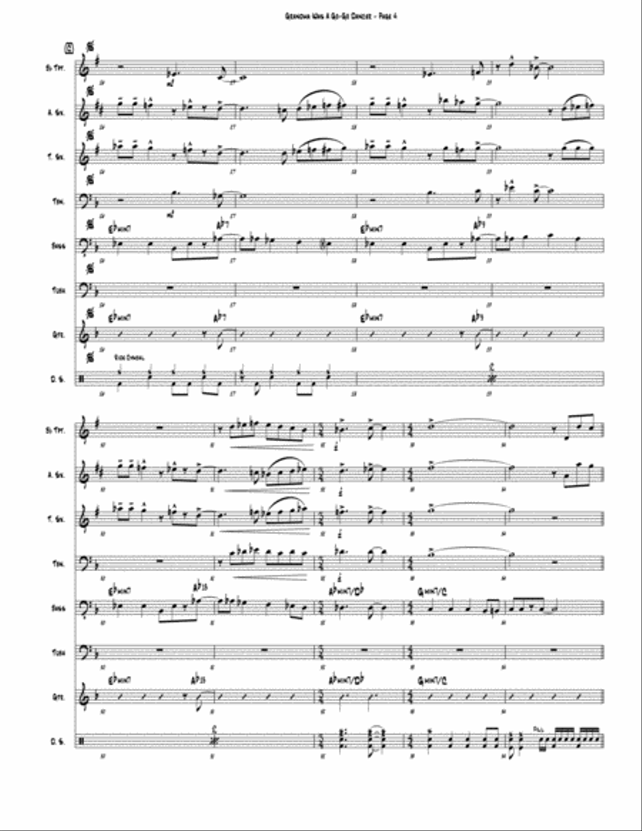 Grandma Was a Go-Go Dancer (septet version / Blowholes) Jazz Ensemble scores gallery preview page 4