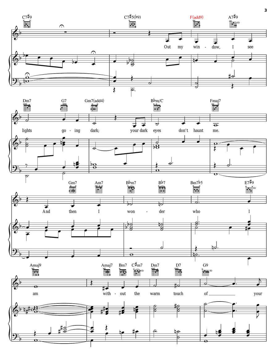 Don't Miss You At All Piano, Vocal, Guitar scores gallery preview page 3