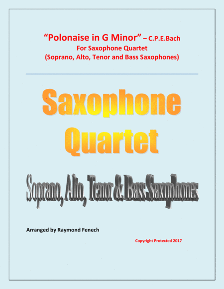 Polonaise in G Minor - Saxophone Choir Quartet (Soprano Sax; Alto Sax; Tenor Sax and Baritone Sax)) image number null