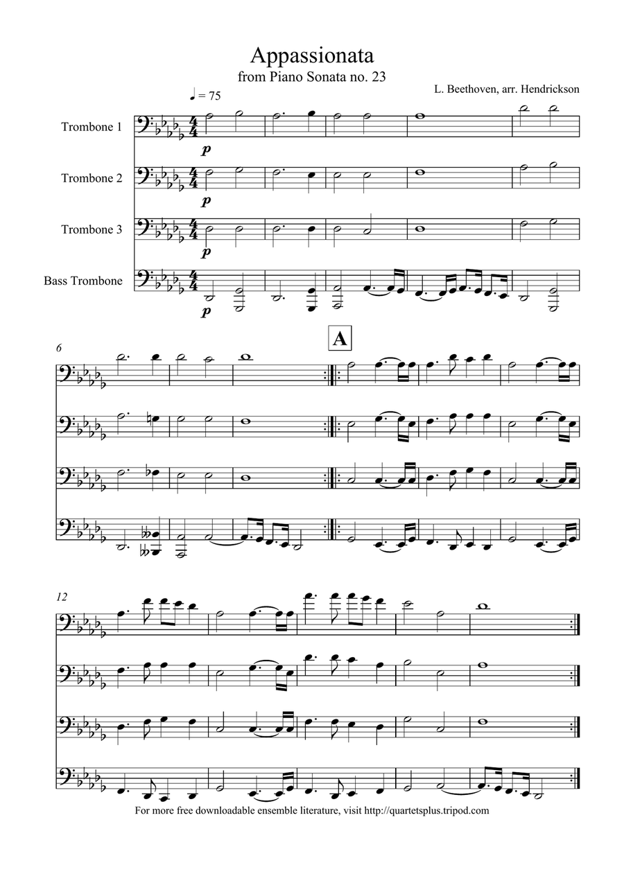 Appassionata Appassionata Brass Quartet scores gallery preview page 1