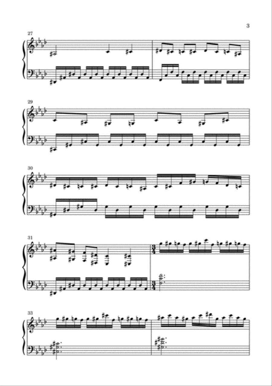 Rain Piano Solo scores gallery preview page 3