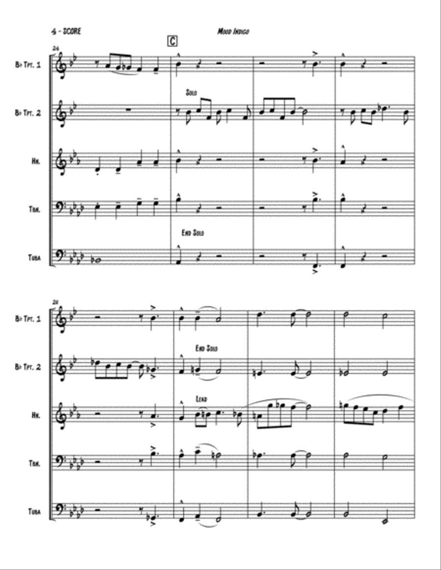 Mood Indigo Brass Ensemble scores gallery preview page 5