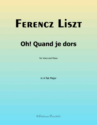 Book cover for Oh! Quand je dors, by Liszt, in A flat Major