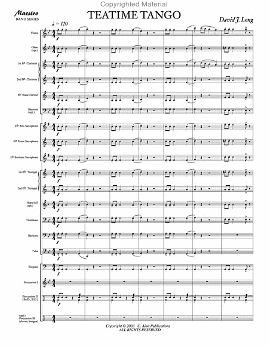 Teatime Tango Concert Band scores gallery preview page 2