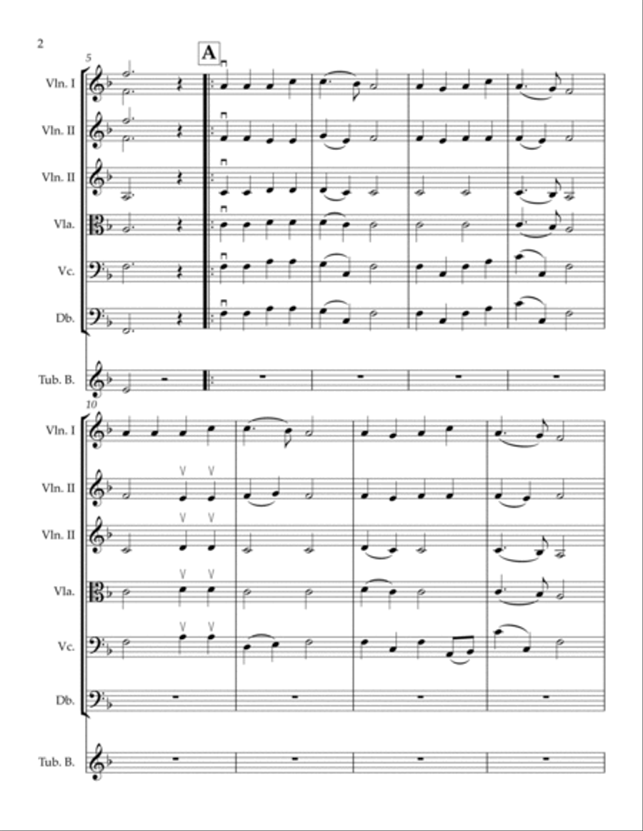 ANGELS WE HAVE HEARD ON HIGH FOR STRING ORCHESTRA PLUS TUBULAR BELLS String Orchestra scores gallery preview page 2