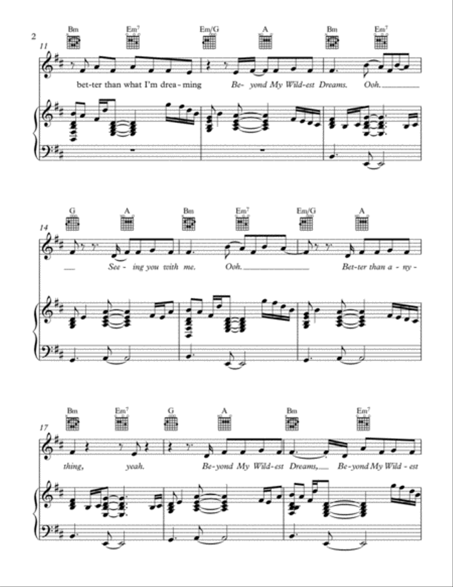 Beyond My Wildest Dreams Piano, Vocal, Guitar scores gallery preview page 3