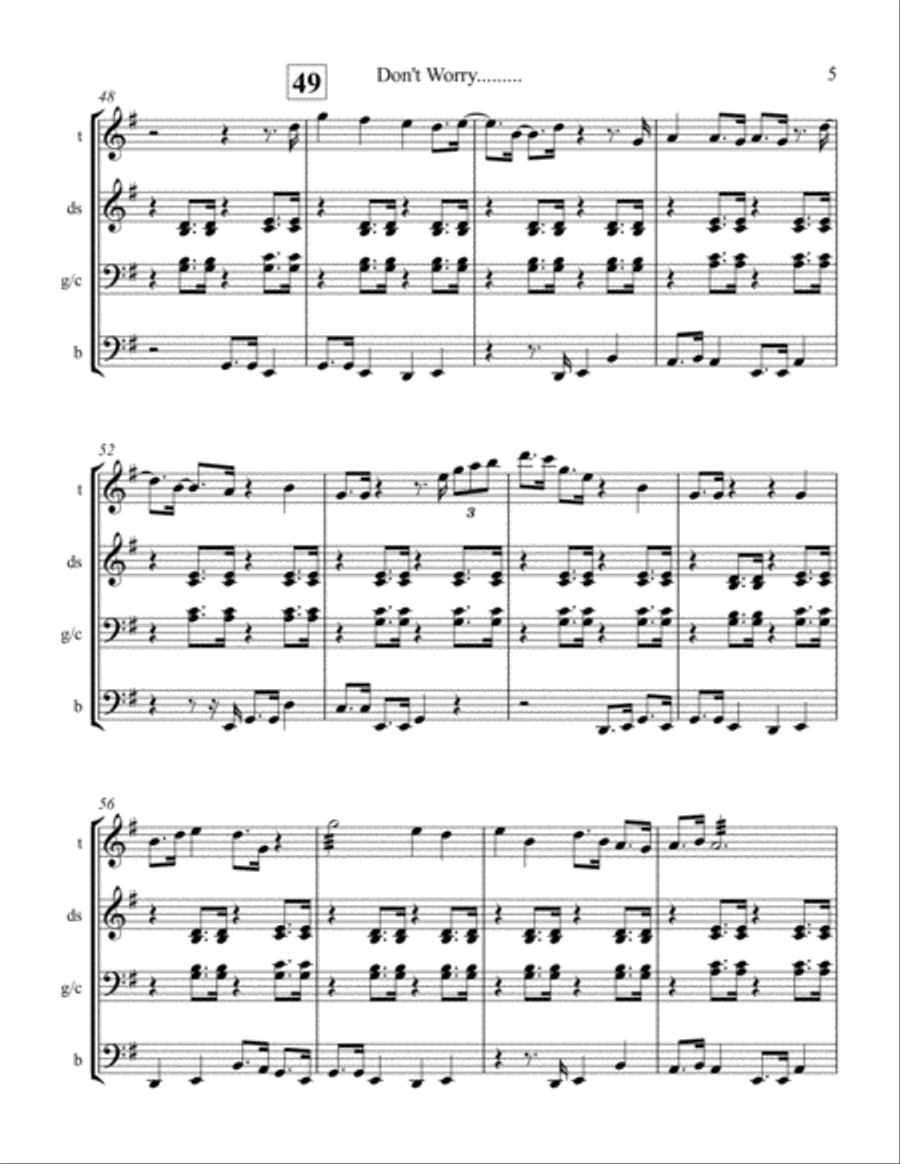 Don't Worry, Be Happy Percussion Ensemble scores gallery preview page 5