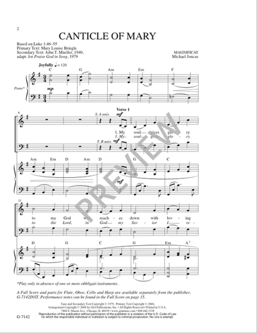 Canticle of Mary Canticle of Mary 4-Part scores gallery preview page 3