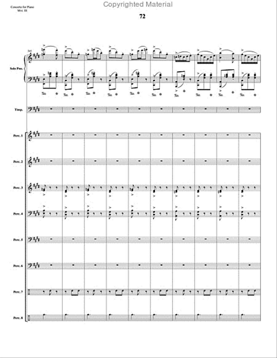 Concerto for Piano and Percussion Orchestra Percussion Ensemble scores gallery preview page 94
