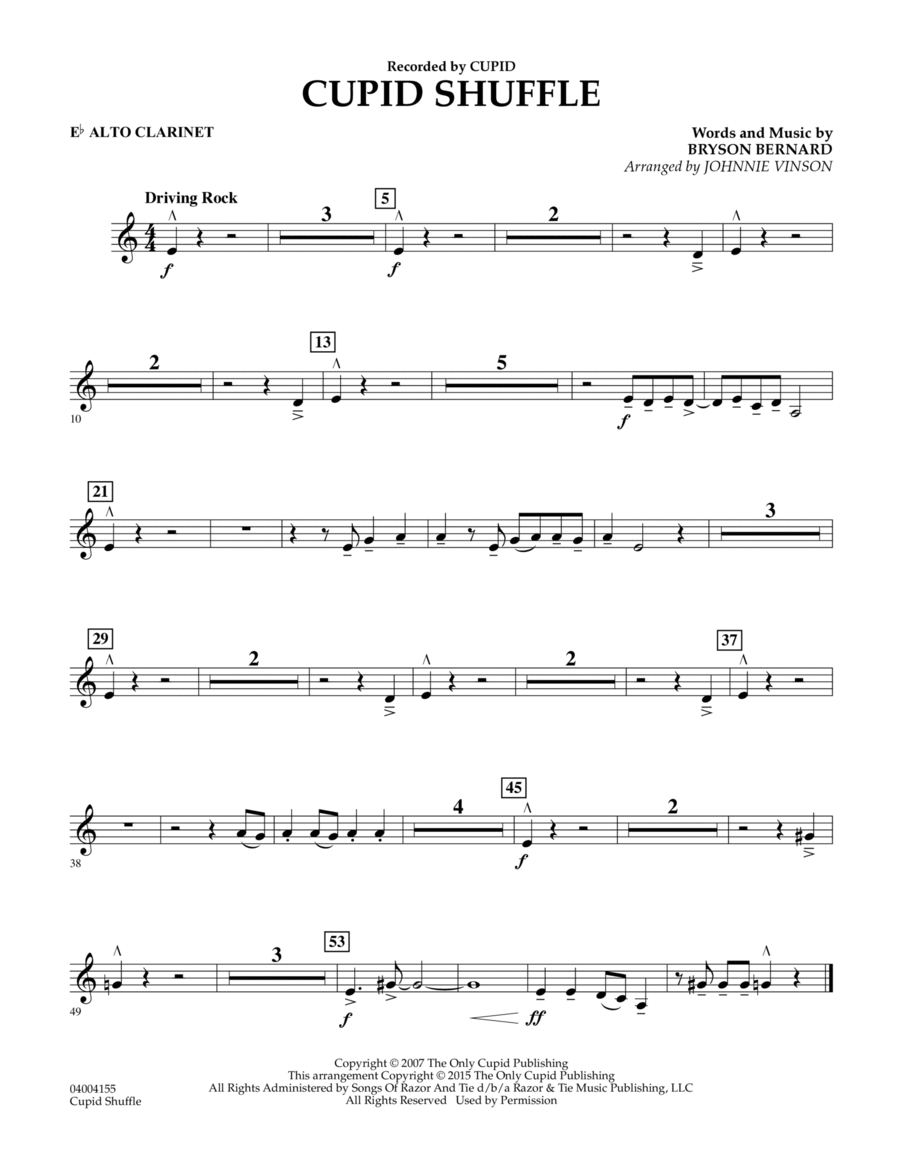 Cupid Shuffle - Eb Alto Clarinet Concert Band scores gallery preview page 1