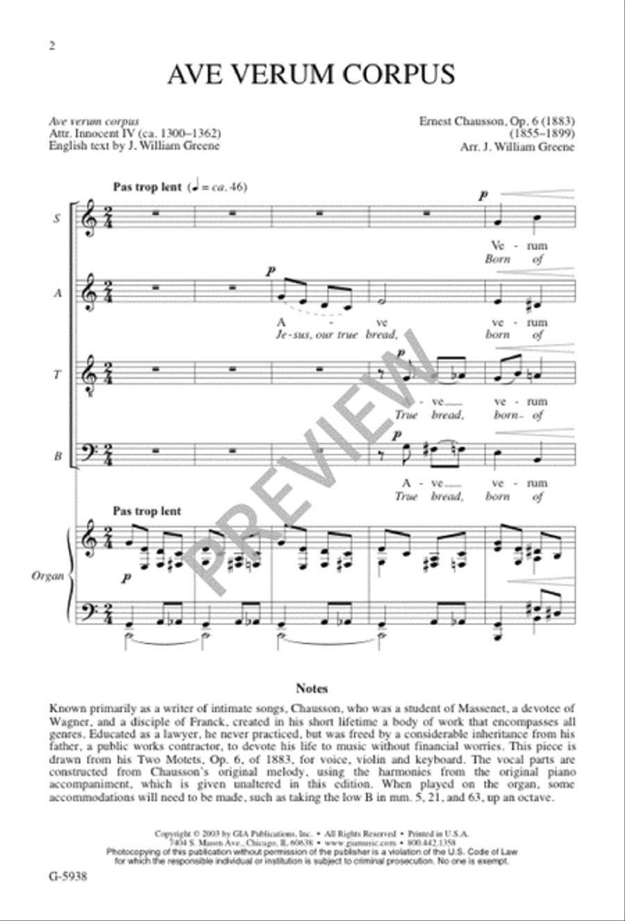 Ave verum corpus Ave verum corpus 4-Part scores gallery preview page 1