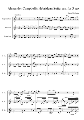 Alexander Campbell's Hebridean Suite for saxophone trio, 1st movement, O sing ye children of the bra