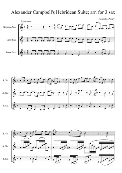 Alexander Campbell's Hebridean Suite for saxophone trio, 1st movement, O sing ye children of the bra image number null