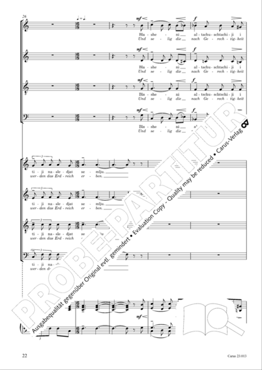 Liturgy of St. John Chrysostom op. 31 for mixed choir a cappella (Chrysostomos-Liturgie op. 31 fur Chor a cappella mit singbarem deutschem Text) A Cappella scores gallery preview page 44