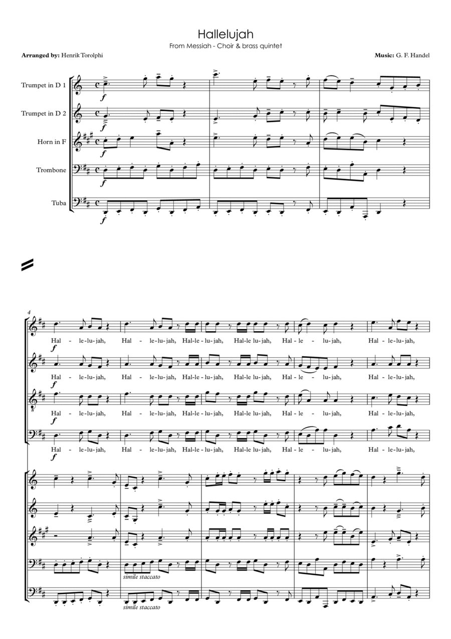 Hallelujah from Messiah - Choir & Brass quintet