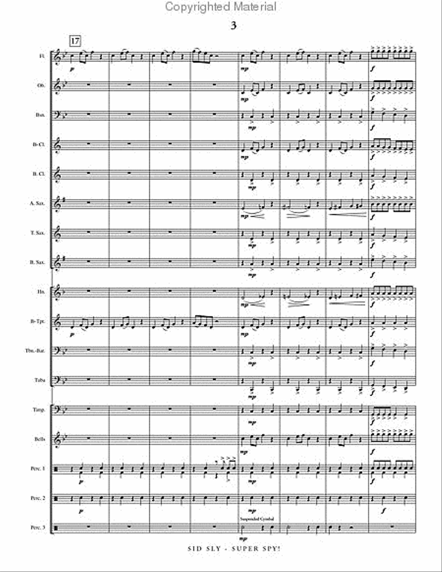 Sid Sly - Super Spy! Concert Band scores gallery preview page 4