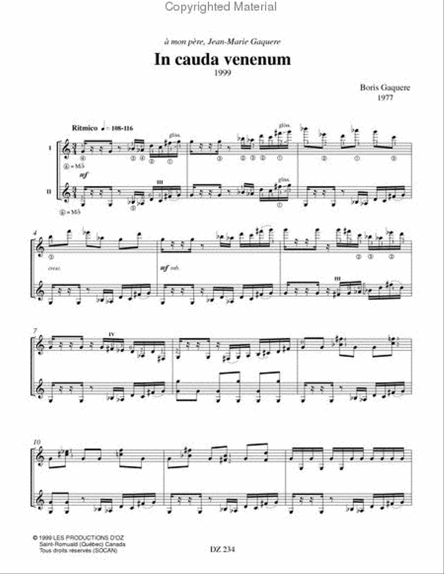 In cauda venenum Classical Guitar scores gallery preview page 2