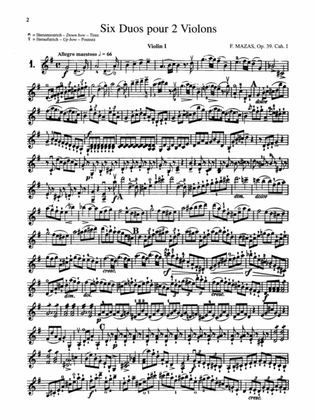 Book cover for Mazas: Six Duets, Op. 39 - Duet No. 1 (Violin I)