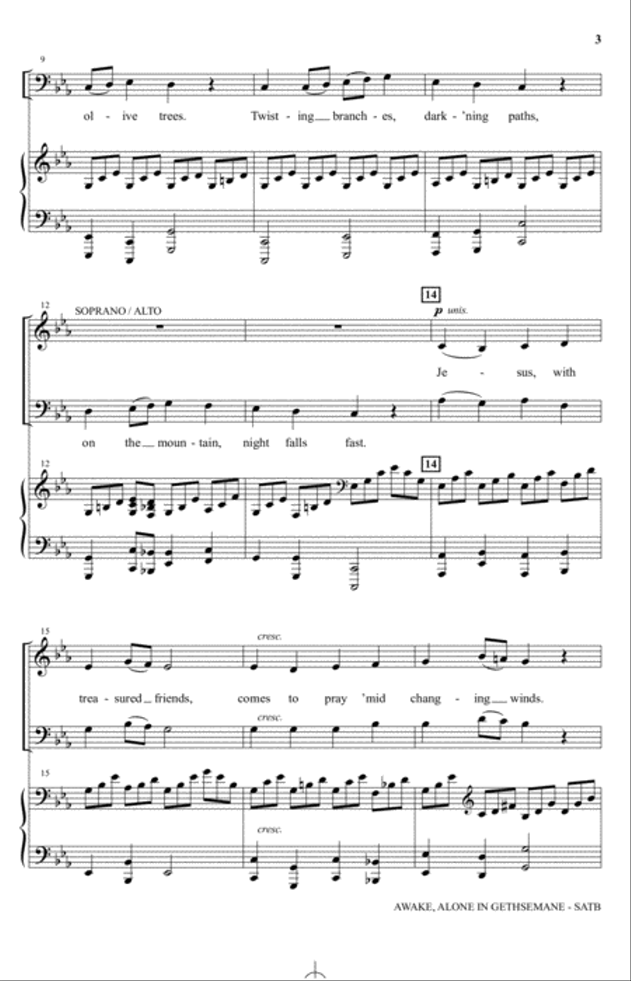 Awake, Alone In Gethsemane 4-Part scores gallery preview page 2