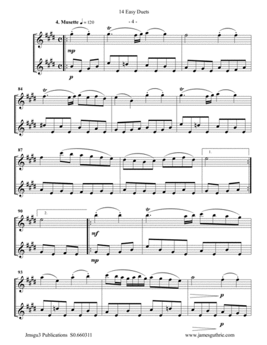 Bach: 14 Easy Duets for Alto Sax Duo image number null